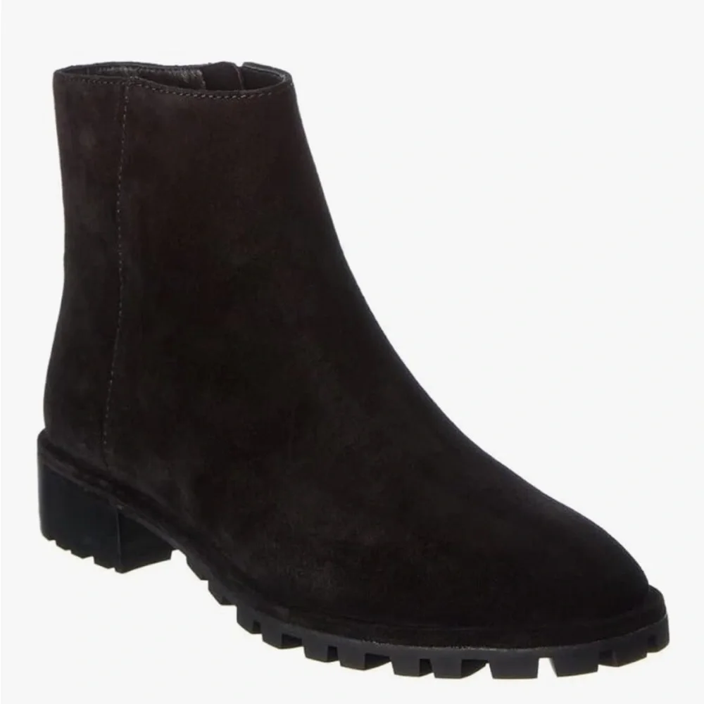 New Stuart Weitzman Maelie Black Suede Ankle Boots Booties Sz 4.5